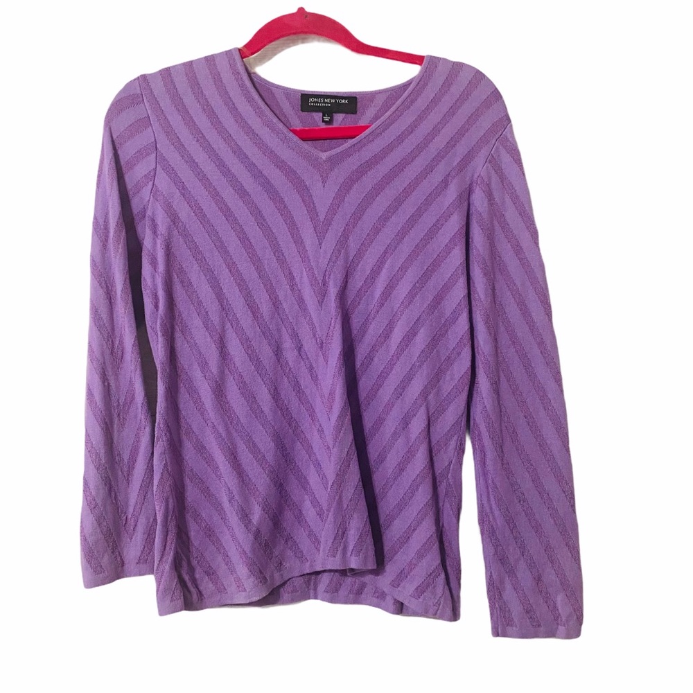 JONES NEW YORK Heavy Chevron Sweater Size Large
